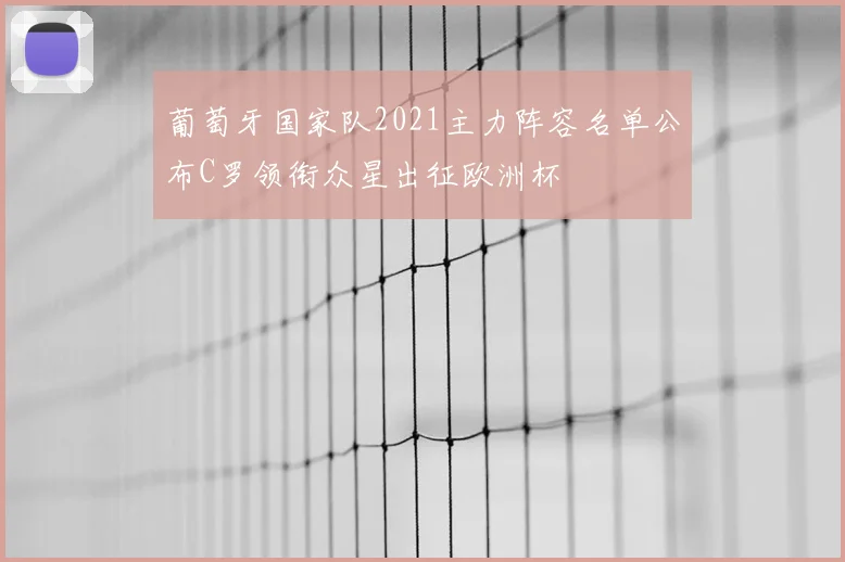 葡萄牙国家队2021主力阵容名单公布C罗领衔众星出征欧洲杯
